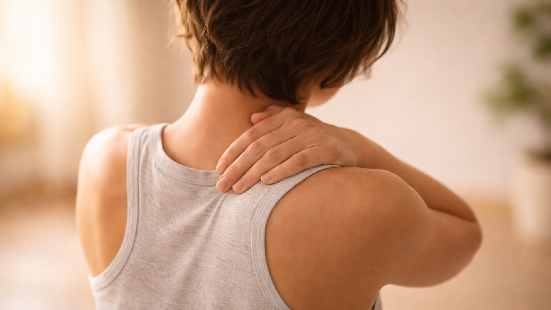 woman feeling neck pain